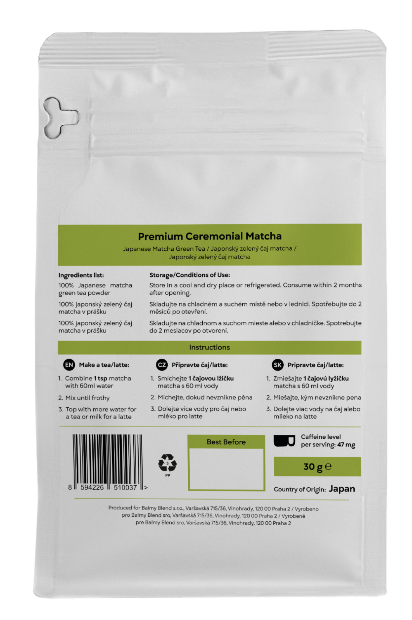 Prémiová Ceremoniálna Matcha 30g